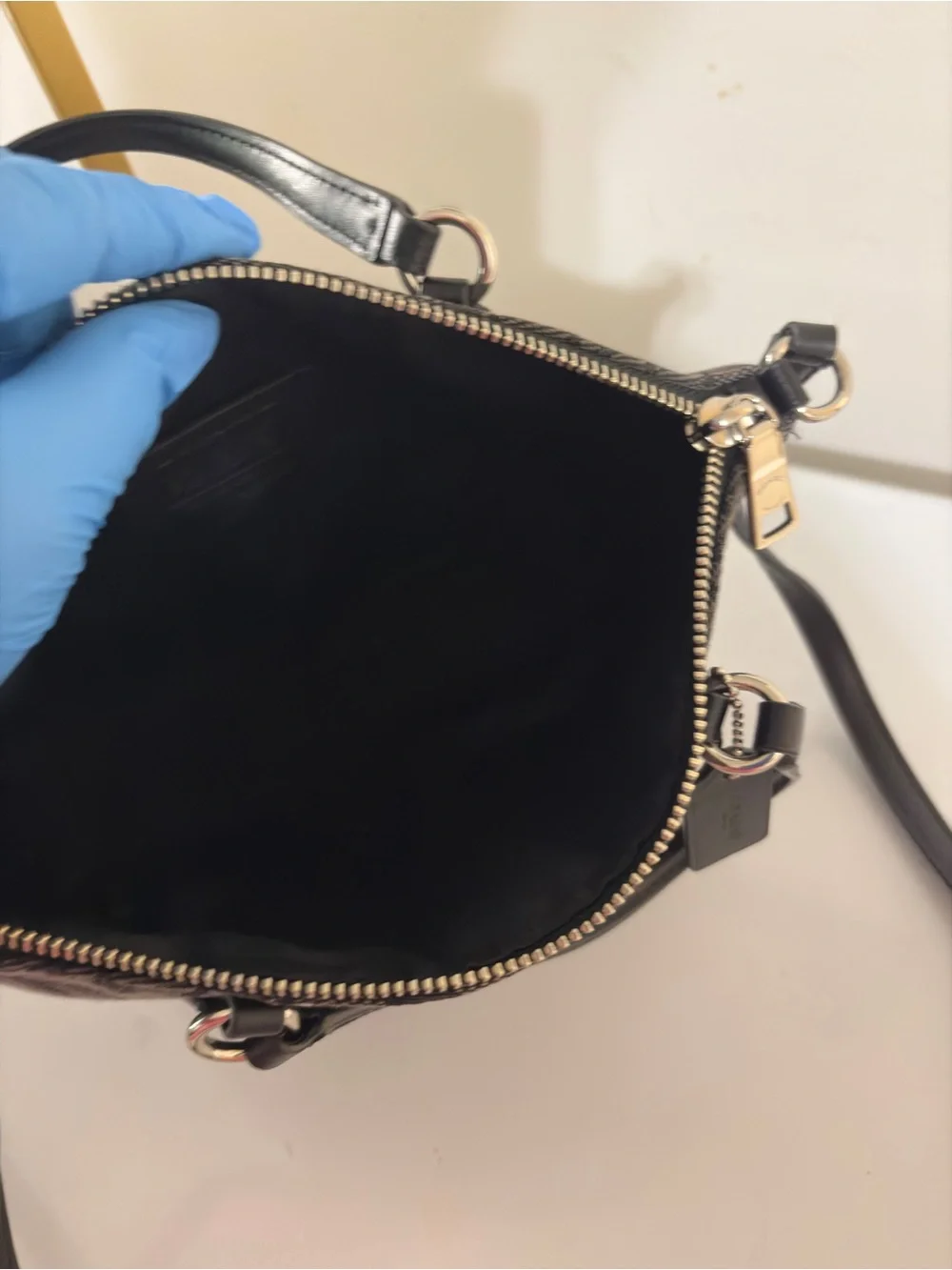 Coach Lesley Gray/Black Signature Satchel